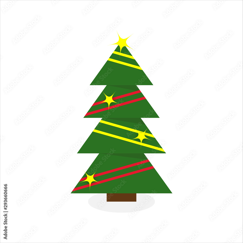 Fototapeta premium Christmas tree. Colorful cartoon . Modern different flat design. Vector illustration
