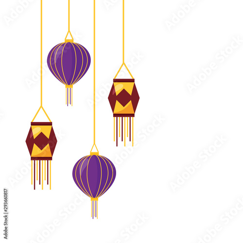 diwali fest lamps hanging ethnicity icon