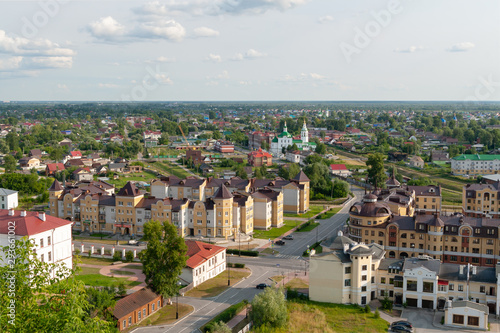 Panorama of the city of Tobolsk on a summer day.