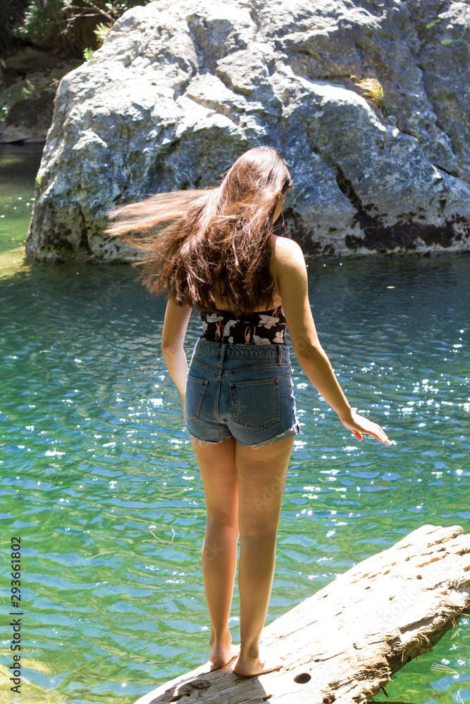Portrait of young woman in the lake Portrait of young woman in the lake