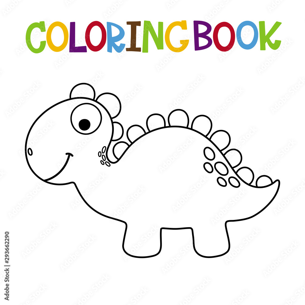 Cute cartoon dino coloring page Cute cartoon dino coloring page