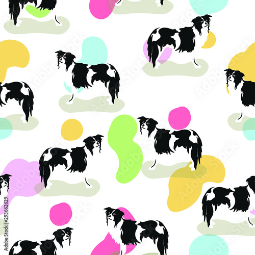 Dogs vector animals seamless pattern. Concept for print, web design, cards, wallpaper, 
