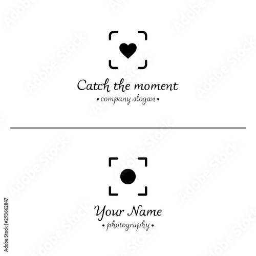 Photography logo template. Catch the moment concept. Focus icon and symbol. Modern flat design.