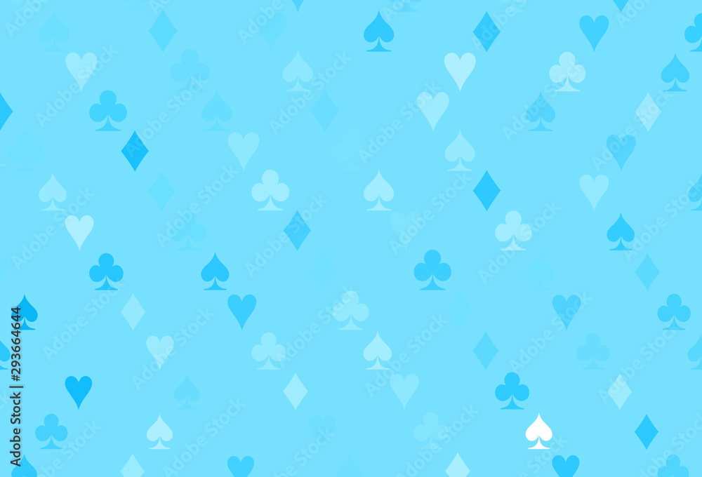 Light BLUE vector background with cards signs. Light BLUE vector background with cards signs.