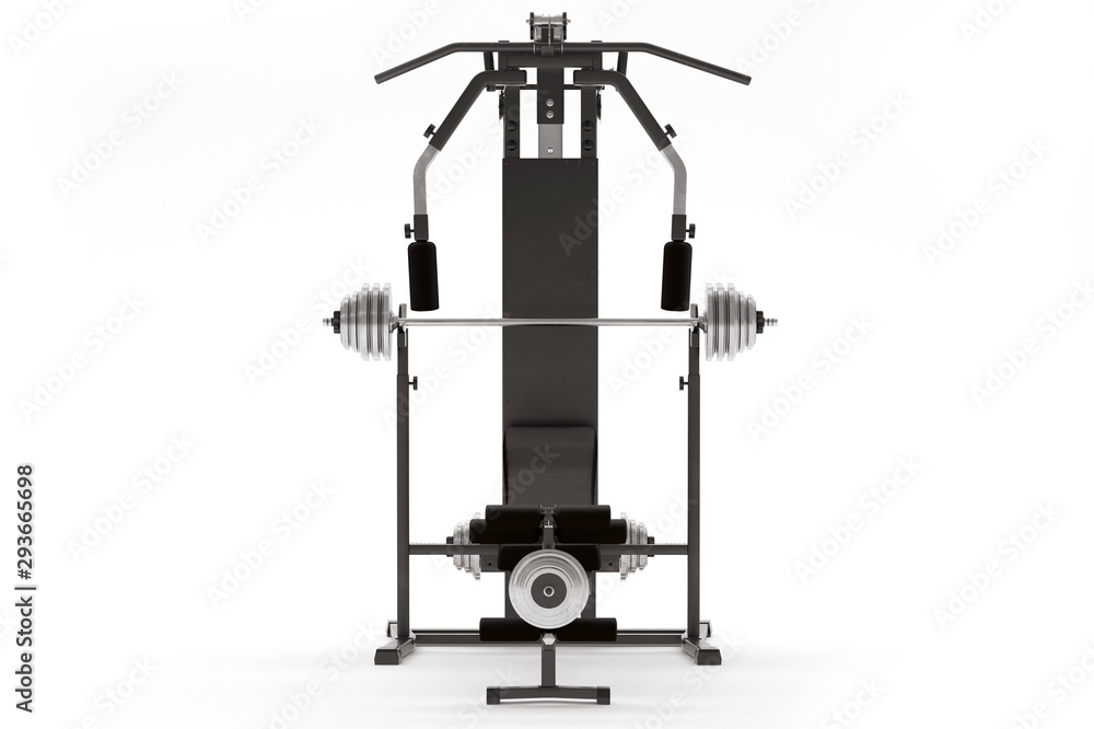 Gym machine isolated on white. 3d render Gym machine isolated on white. 3d render