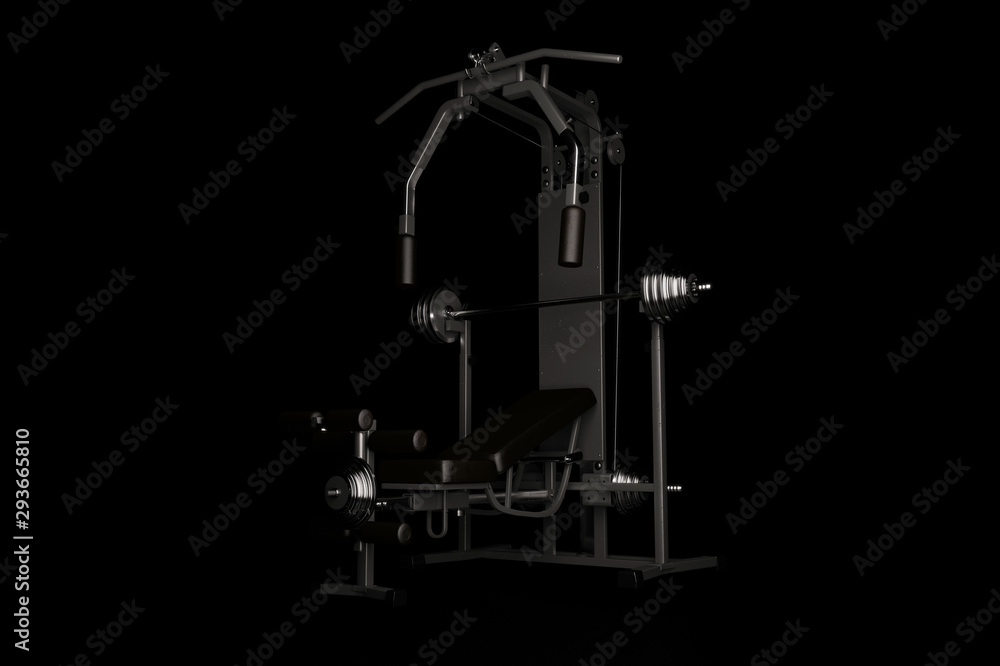 Gym machine isolated on white. 3d render Gym machine isolated on white. 3d render