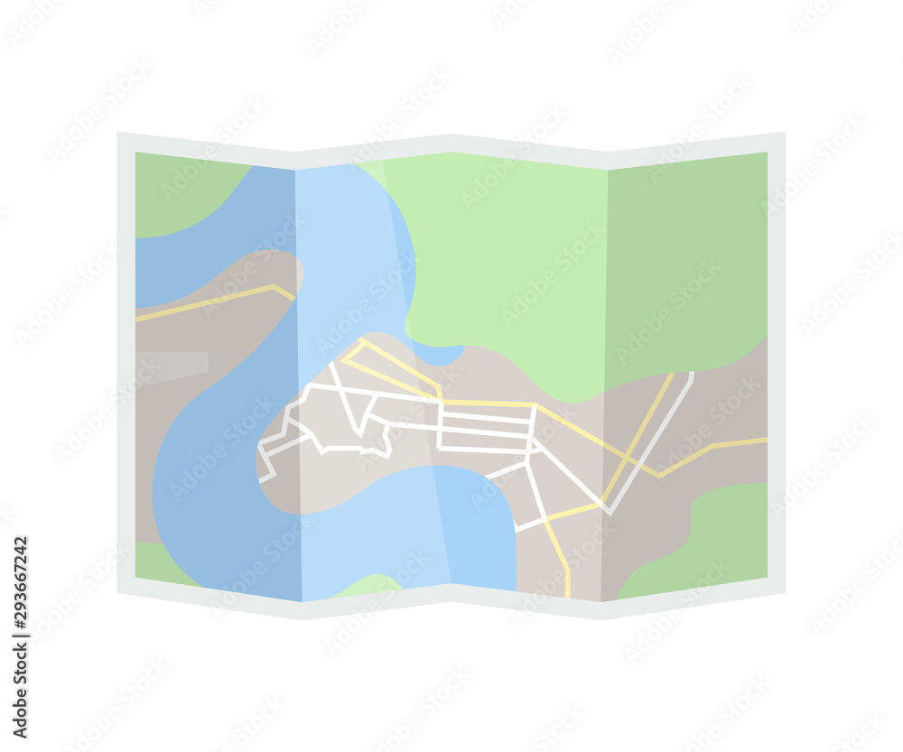 Fototapeta premium Hiking map flat vector illustration