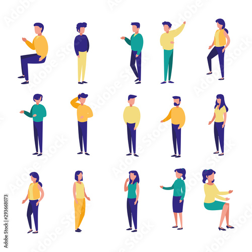 bundle of people faceless standing