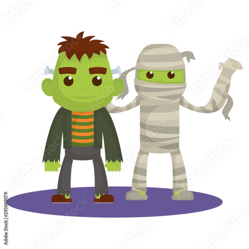 little kids with costumes characters