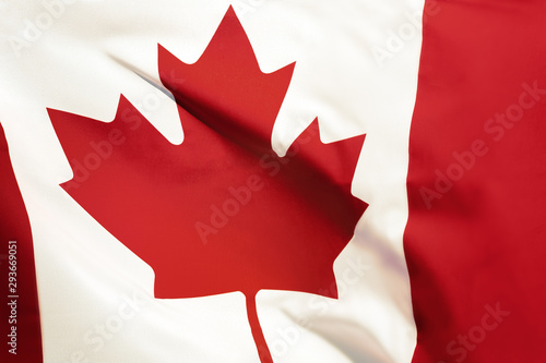 Canadian National Holiday. Canadian Flag background with maple leaf and national colors.