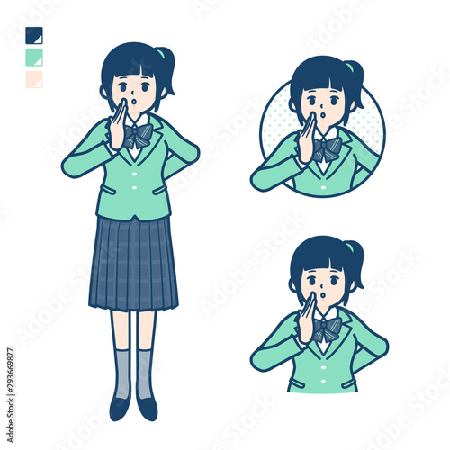 simple school girl Green Blazer_Whispering
