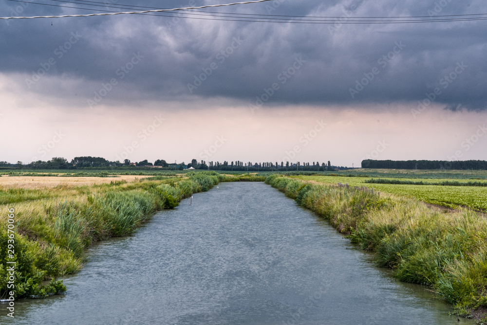 Fototapeta premium travel on delta del Po river country