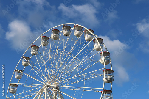 Ferris wheel on blue sky