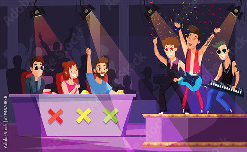 Talent show flat vector illustration
