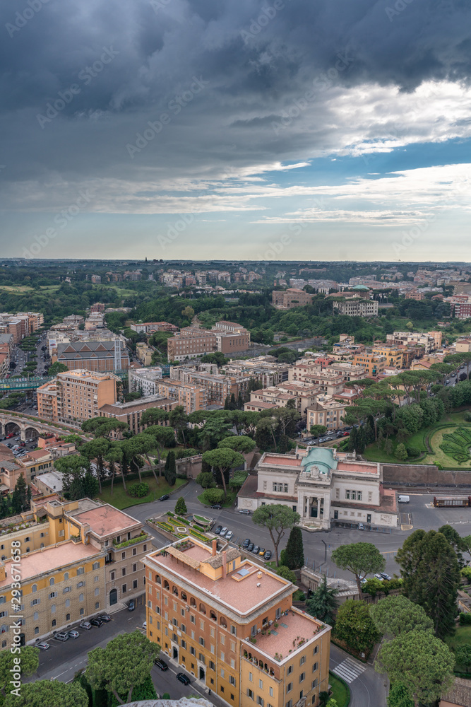 Rome from the rooftops - aerial view of Rome