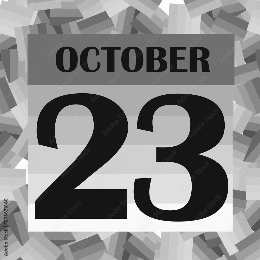 October 23 icon. For planning important day. Banner for holidays and special days. Illustration in black and white colors. October 23 icon. For planning important day. Banner for holidays and special days. Illustration in black and white colors.