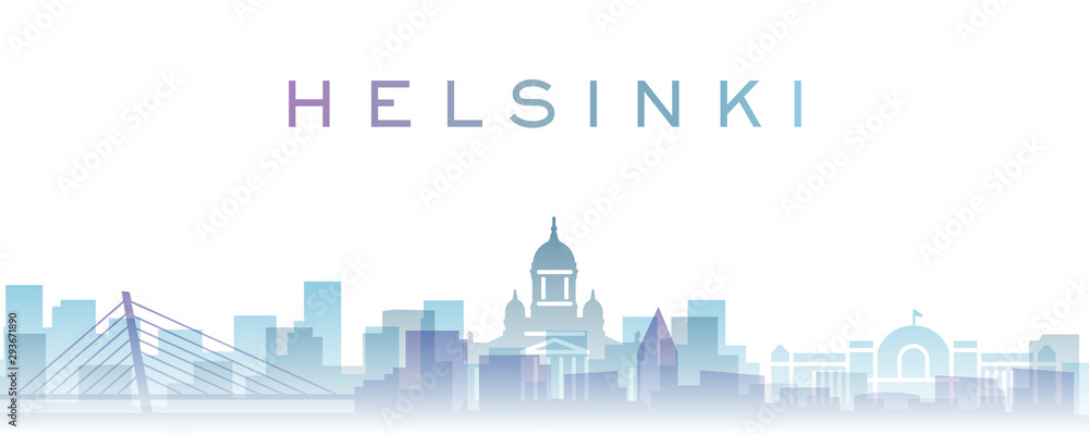 Helsinki Transparent Layers Gradient Landmarks Skyline