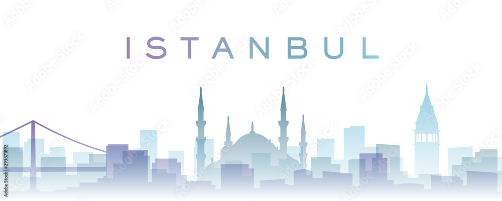 Istanbul Transparent Layers Gradient Landmarks Skyline