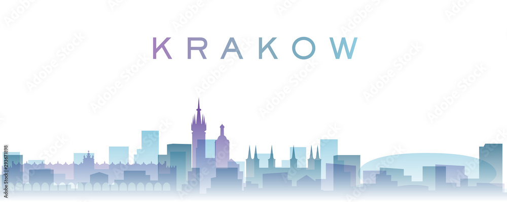 Krakow Transparent Layers Gradient Landmarks Skyline Krakow Transparent Layers Gradient Landmarks Skyline