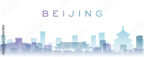 Beijing Transparent Layers Gradient Landmarks Skyline
