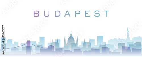 Budapest Transparent Layers Gradient Landmarks Skyline
