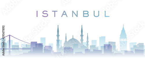 Istanbul Transparent Layers Gradient Landmarks Skyline