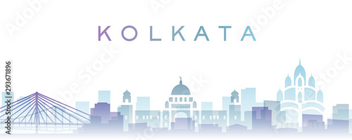 Kolkata Transparent Layers Gradient Landmarks Skyline