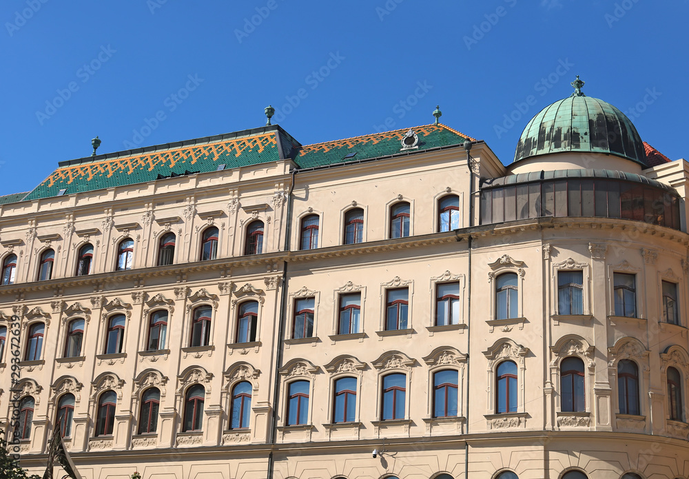 Top view of General Post Office building in Bratislava, Slovak Republic Top view of General Post Office building in Bratislava, Slovak Republic
