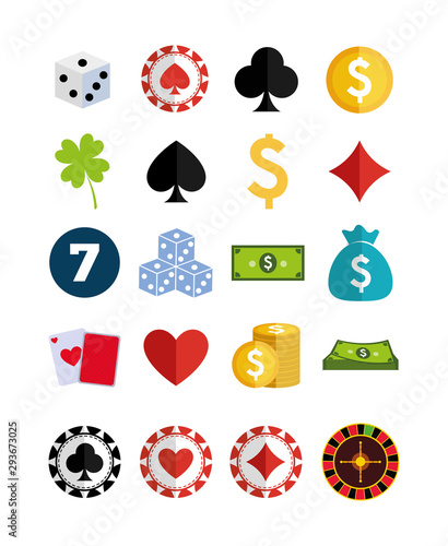 bundle with gambling house icons