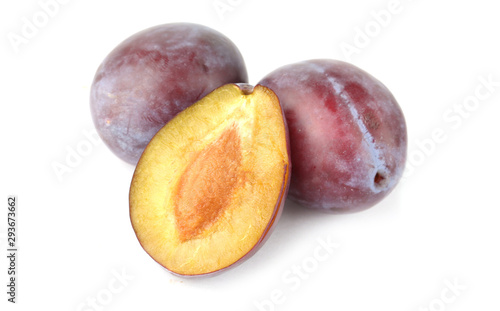 plum berries on a white background