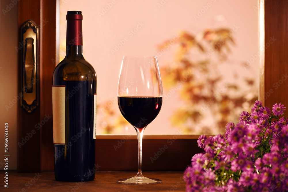 still life with red wine