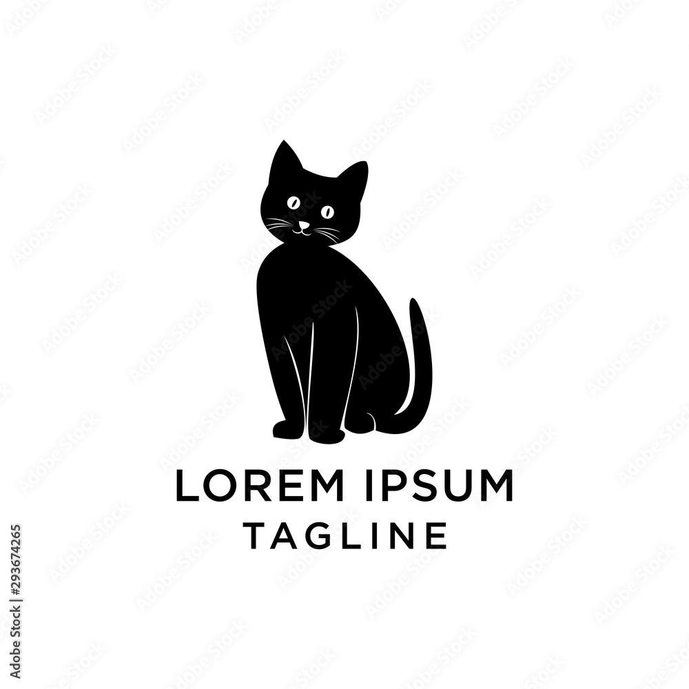 Cat Logo Design Template Vector
