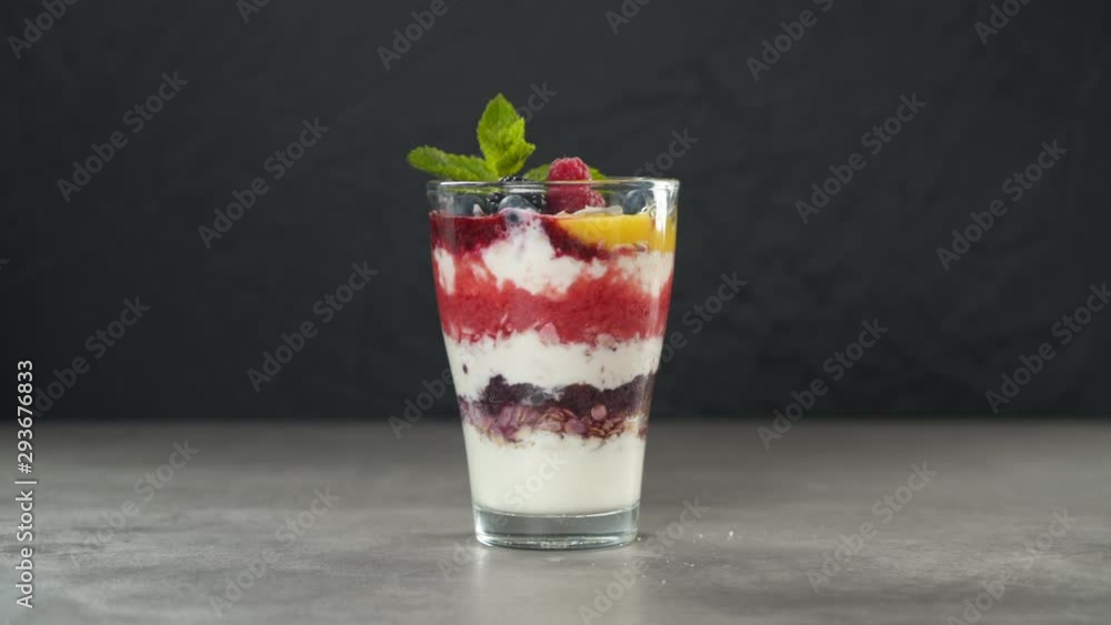 Home made icecream in a glass ready to taste Home made icecream in a glass ready to taste