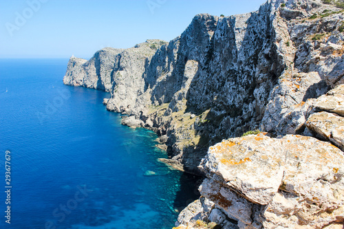Beautiful views of the mountains and the sea. island of Mallorca