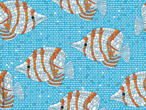 Clown fish mosaic pattern