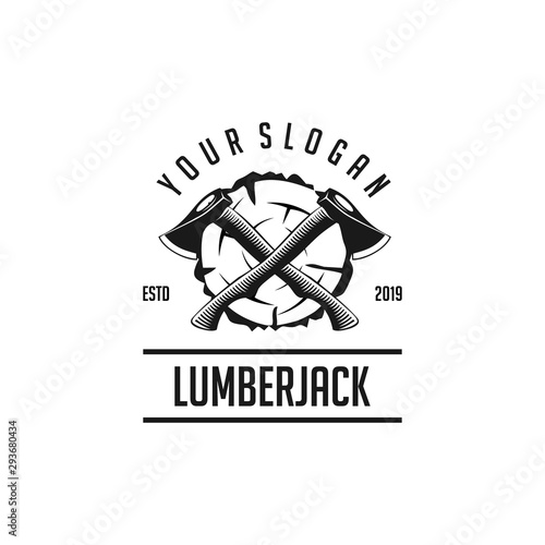 vintage lumberjack silhouette logo
