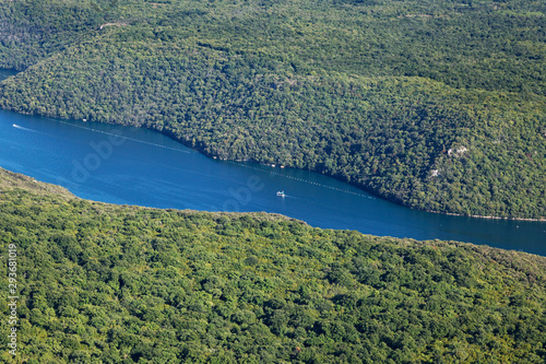 Aerial view of Lim channel (Limski kanal), Istra, Croatia