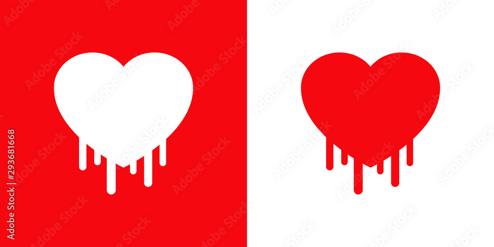 © teracreonte - Logotipo con corazón goteando sangre en rojo y blanco © teracreonte - Logotipo con corazón goteando sangre en rojo y blanco