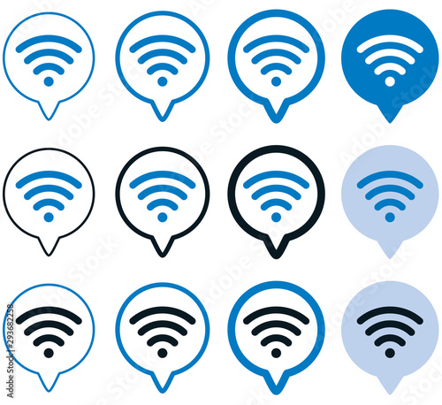 BULLE AVEC ICÔNE WI-FI BLEU