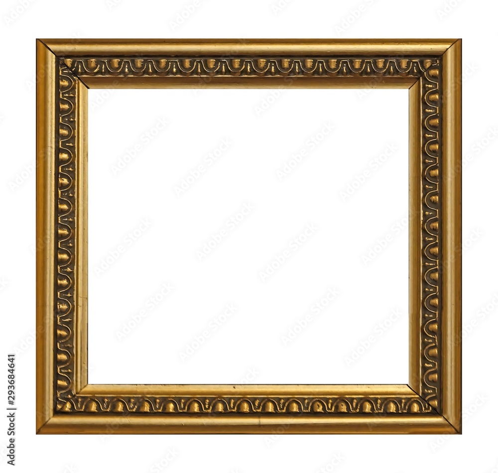 Golden frame for paintings, mirrors or photo isolated on white background Golden frame for paintings, mirrors or photo isolated on white background
