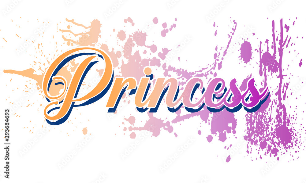 Trendy fashion T-shirt print for textile princess text design pattern Trendy fashion T-shirt print for textile princess text design pattern