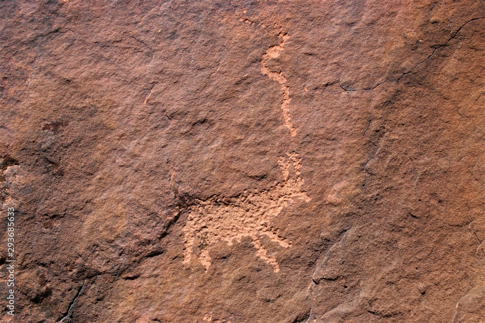 Petroglyphs seen in the Utah desert