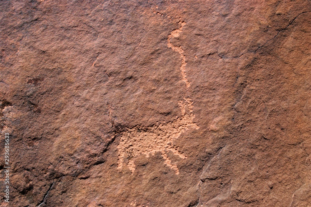 Obraz premium Petroglyphs seen in the Utah desert