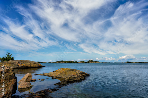 A view over St Anna archipelago with gneiss rocks in the Baltic Sea, Sweden