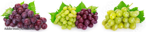 Fotografie, Tablou Fresh grape on white background