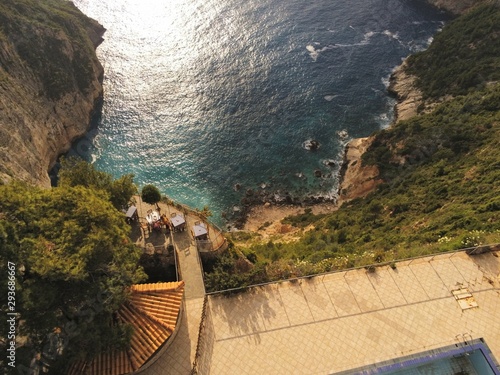 woman walking on stairs
