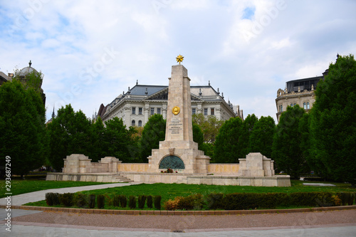 Monument to the Soviet Red Army at Liberty square in Budapest, Hungary