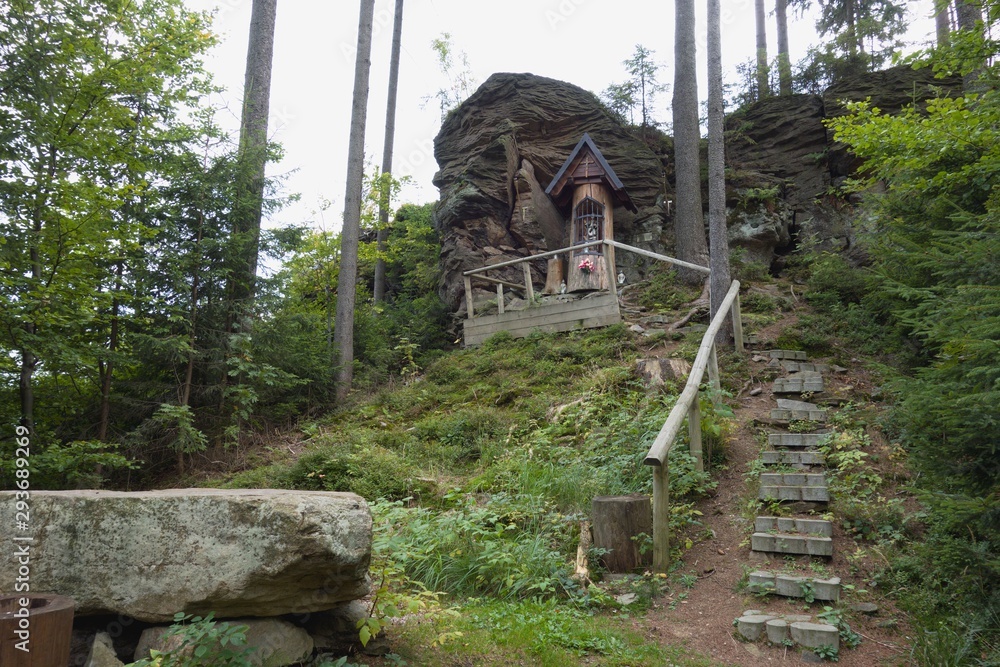 Bear Rock (medvedia skala) in Raková. Veľký Polom Nature Reserve is