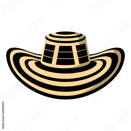 Traditional colombian hat. Sombreo vueltiao - Vector illustration