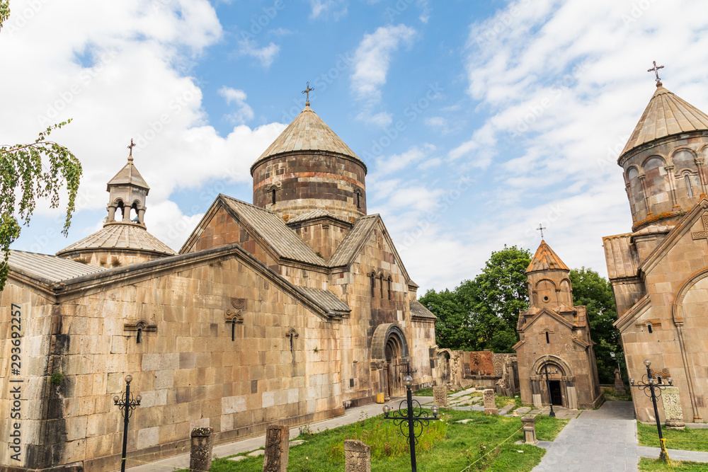 Western Asia, Eurasia, South Caucasus, Republic of Armenia. Tsakhkadzor. Kecharis Monastery. An 11th C. medieval monastic complex. Saint Grigor, Surp Nshan and Katoghike Churches.